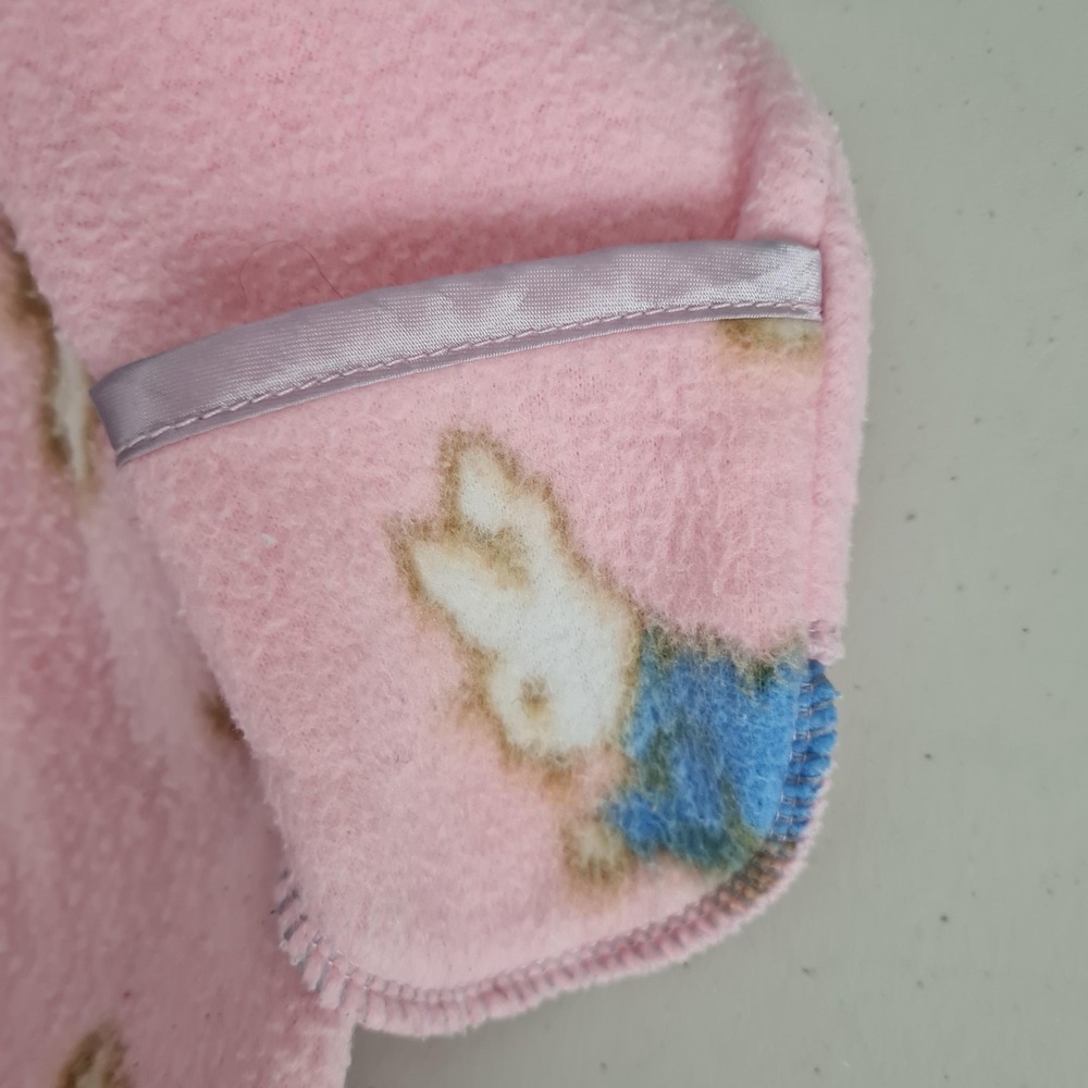 Vintage Beatrix Potter One Piece Baby Newborn Pink Fleece Peter Rabbit Sleeper - Picture 5 of 16